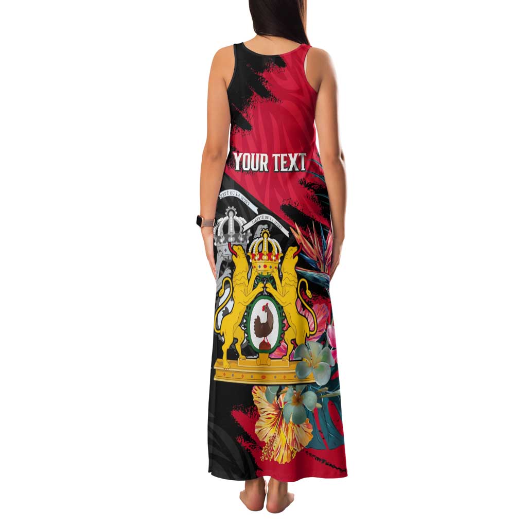 Personalised First Empire of Haiti Tank Maxi Dress Haitian Coat Of Arms 1804-1806 Tropical Flowers