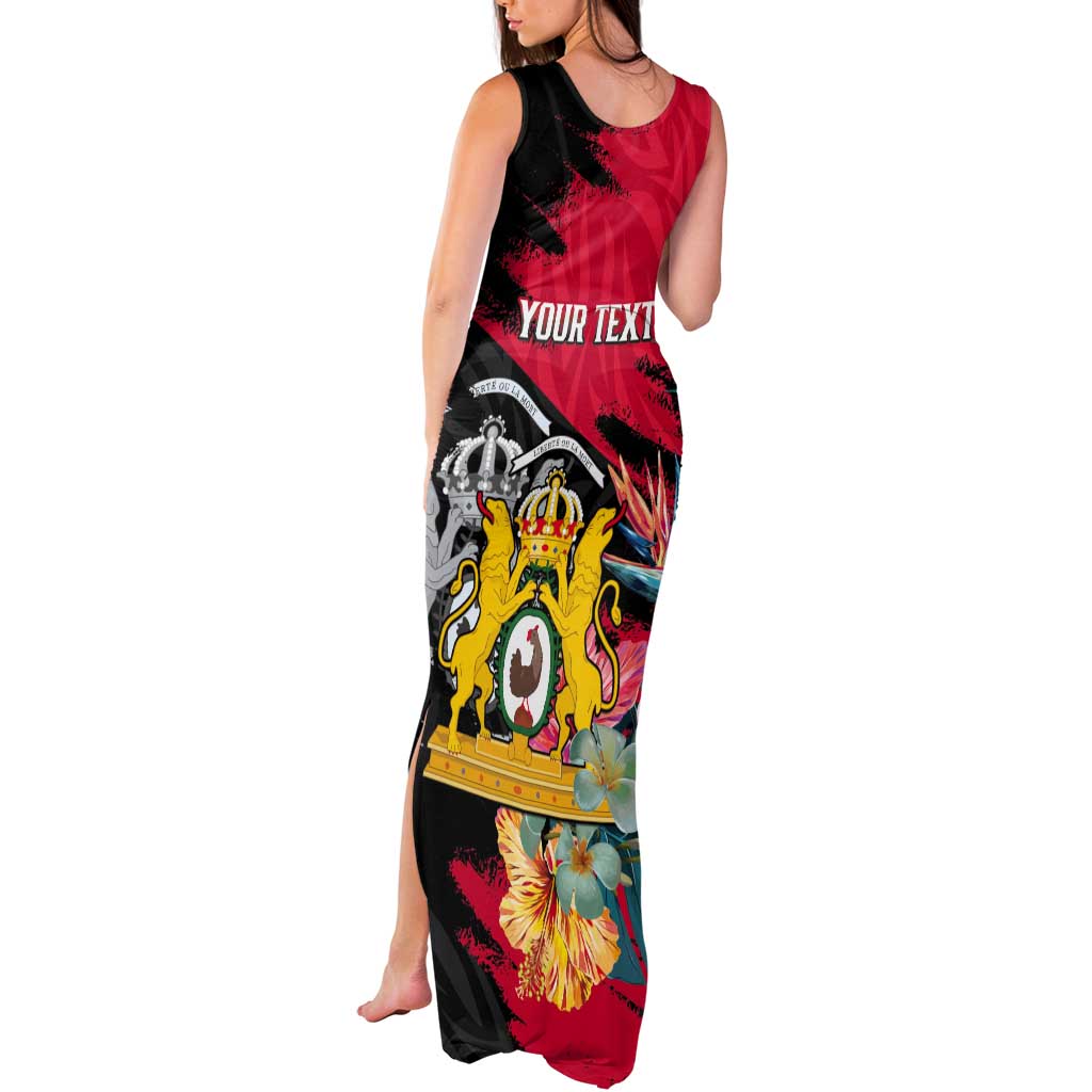 Personalised First Empire of Haiti Tank Maxi Dress Haitian Coat Of Arms 1804-1806 Tropical Flowers