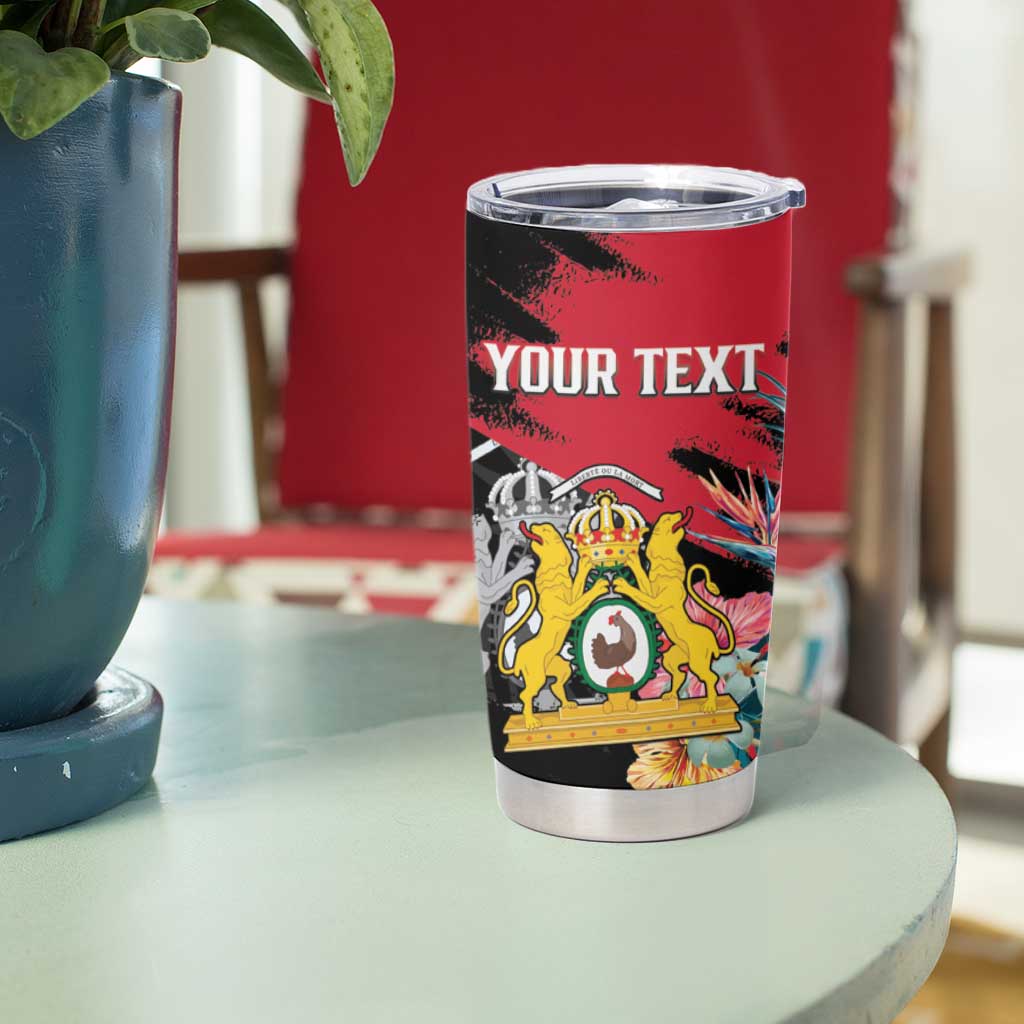 Personalised First Empire of Haiti Tumbler Cup Haitian Coat Of Arms 1804-1806 Tropical Flowers