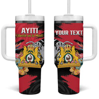 Personalised First Empire of Haiti Tumbler With Handle Haitian Coat Of Arms 1804-1806 Tropical Flowers