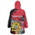 Personalised First Empire of Haiti Wearable Blanket Hoodie Haitian Coat Of Arms 1804-1806 Tropical Flowers