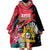 Personalised First Empire of Haiti Wearable Blanket Hoodie Haitian Coat Of Arms 1804-1806 Tropical Flowers