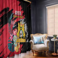 First Empire of Haiti Window Curtain Haitian Coat Of Arms 1804-1806 Tropical Flowers