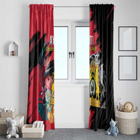 First Empire of Haiti Window Curtain Haitian Coat Of Arms 1804-1806 Tropical Flowers