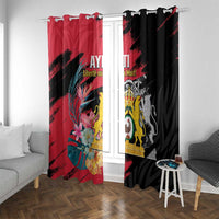 First Empire of Haiti Window Curtain Haitian Coat Of Arms 1804-1806 Tropical Flowers