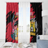 First Empire of Haiti Window Curtain Haitian Coat Of Arms 1804-1806 Tropical Flowers