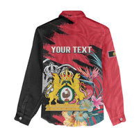 Personalised First Empire of Haiti Women Casual Shirt Haitian Coat Of Arms 1804-1806 Tropical Flowers