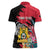 Personalised First Empire of Haiti Women Polo Shirt Haitian Coat Of Arms 1804-1806 Tropical Flowers