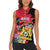 Personalised First Empire of Haiti Women Sleeveless Polo Shirt Haitian Coat Of Arms 1804-1806 Tropical Flowers