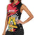 Personalised First Empire of Haiti Women Sleeveless Polo Shirt Haitian Coat Of Arms 1804-1806 Tropical Flowers