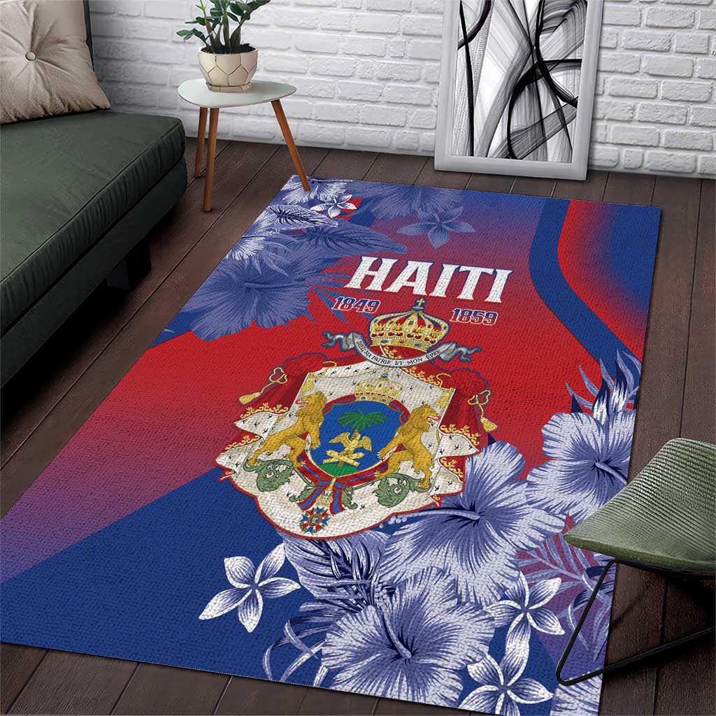 Second Empire of Haiti Area Rug Imperial Coat Of Arms 1849-1859 Tropical Flowers