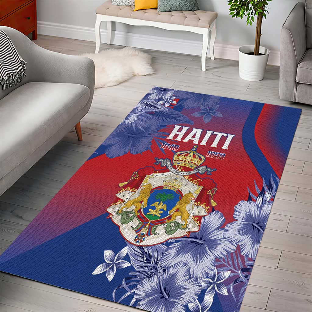 Second Empire of Haiti Area Rug Imperial Coat Of Arms 1849-1859 Tropical Flowers