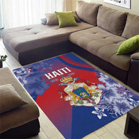 Second Empire of Haiti Area Rug Imperial Coat Of Arms 1849-1859 Tropical Flowers