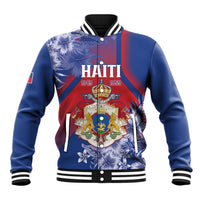 Personalised Second Empire of Haiti Baseball Jacket Imperial Coat Of Arms 1849-1859 Tropical Flowers
