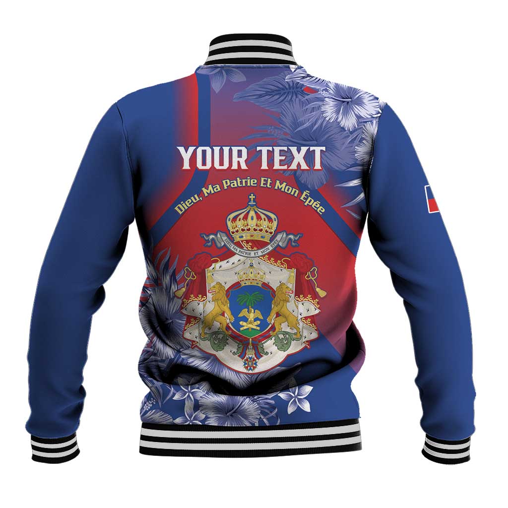 Personalised Second Empire of Haiti Baseball Jacket Imperial Coat Of Arms 1849-1859 Tropical Flowers