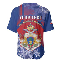 Personalised Second Empire of Haiti Baseball Jersey Imperial Coat Of Arms 1849-1859 Tropical Flowers
