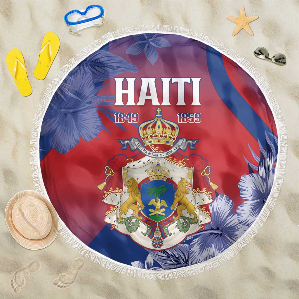Second Empire of Haiti Beach Blanket Imperial Coat Of Arms 1849-1859 Tropical Flowers