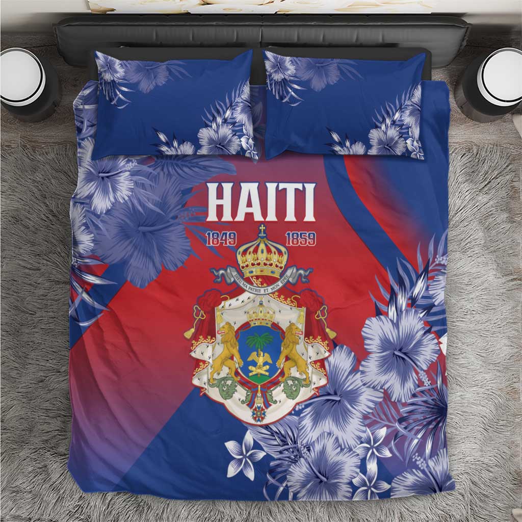 Second Empire of Haiti Bedding Set Imperial Coat Of Arms 1849-1859 Tropical Flowers