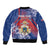 Personalised Second Empire of Haiti Bomber Jacket Imperial Coat Of Arms 1849-1859 Tropical Flowers