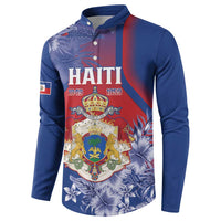 Personalised Second Empire of Haiti Button Sweatshirt Imperial Coat Of Arms 1849-1859 Tropical Flowers