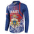 Personalised Second Empire of Haiti Button Sweatshirt Imperial Coat Of Arms 1849-1859 Tropical Flowers