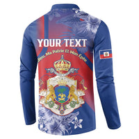 Personalised Second Empire of Haiti Button Sweatshirt Imperial Coat Of Arms 1849-1859 Tropical Flowers