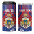Personalised Second Empire of Haiti 4 in 1 Can Cooler Tumbler Imperial Coat Of Arms 1849-1859 Tropical Flowers