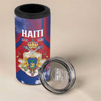 Personalised Second Empire of Haiti 4 in 1 Can Cooler Tumbler Imperial Coat Of Arms 1849-1859 Tropical Flowers