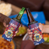 Personalised Second Empire of Haiti 4 in 1 Can Cooler Tumbler Imperial Coat Of Arms 1849-1859 Tropical Flowers