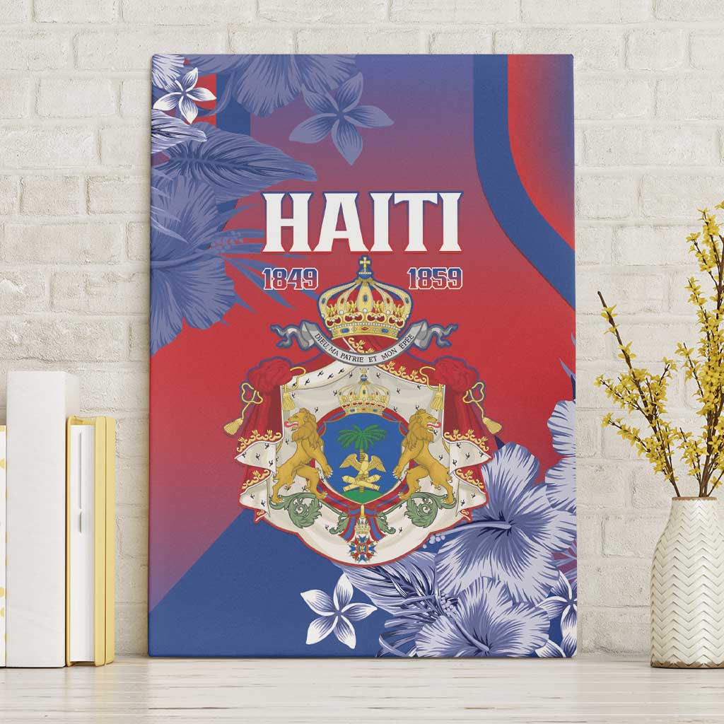 Second Empire of Haiti Canvas Wall Art Imperial Coat Of Arms 1849-1859 Tropical Flowers
