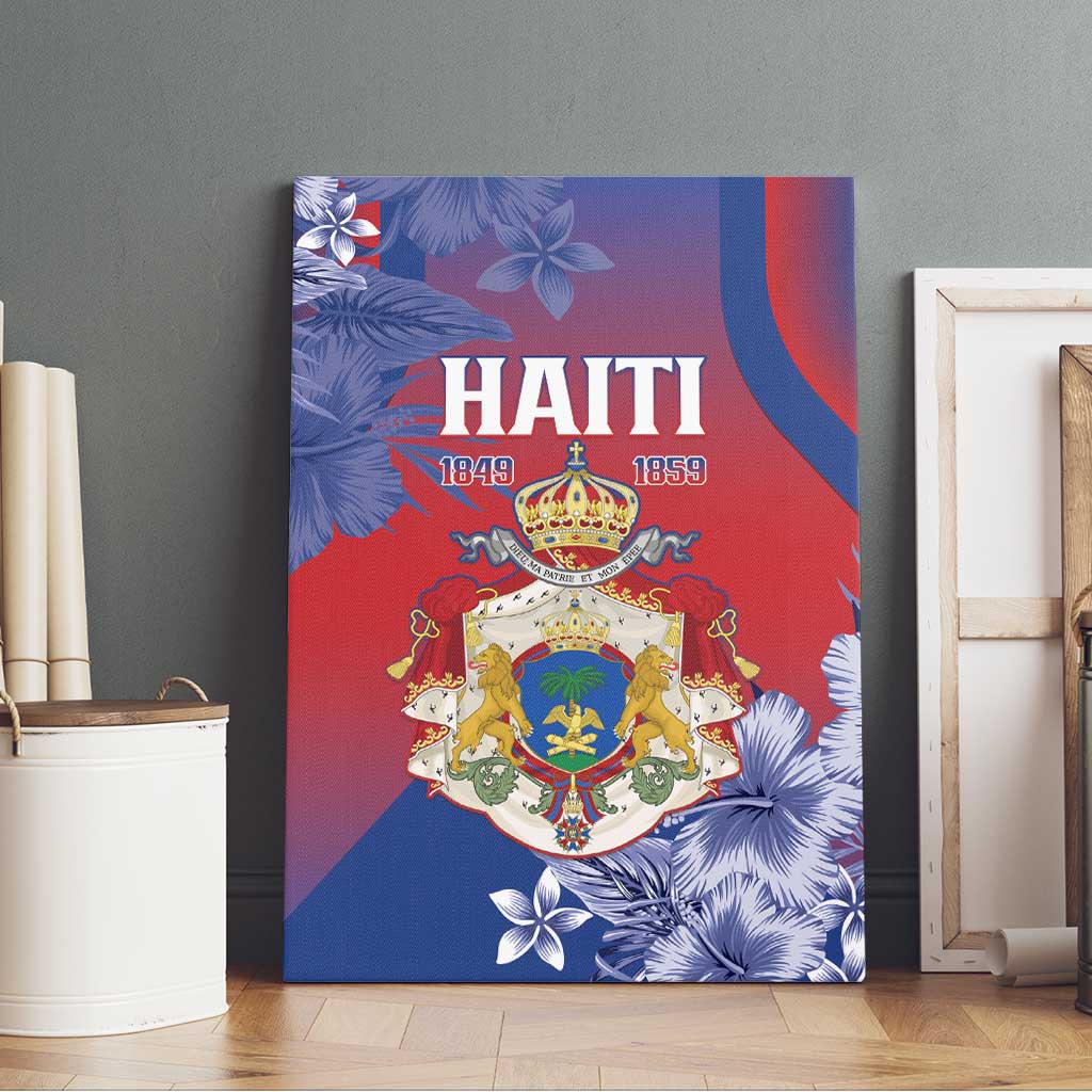 Second Empire of Haiti Canvas Wall Art Imperial Coat Of Arms 1849-1859 Tropical Flowers