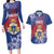 Personalised Second Empire of Haiti Couples Matching Long Sleeve Bodycon Dress and Hawaiian Shirt Imperial Coat Of Arms 1849-1859 Tropical Flowers