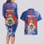 Personalised Second Empire of Haiti Couples Matching Long Sleeve Bodycon Dress and Hawaiian Shirt Imperial Coat Of Arms 1849-1859 Tropical Flowers