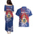 Personalised Second Empire of Haiti Couples Matching Puletasi and Hawaiian Shirt Imperial Coat Of Arms 1849-1859 Tropical Flowers
