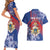 Personalised Second Empire of Haiti Couples Matching Short Sleeve Bodycon Dress and Hawaiian Shirt Imperial Coat Of Arms 1849-1859 Tropical Flowers