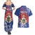 Personalised Second Empire of Haiti Couples Matching Summer Maxi Dress and Hawaiian Shirt Imperial Coat Of Arms 1849-1859 Tropical Flowers
