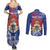 Personalised Second Empire of Haiti Couples Matching Summer Maxi Dress and Long Sleeve Button Shirt Imperial Coat Of Arms 1849-1859 Tropical Flowers