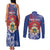 Personalised Second Empire of Haiti Couples Matching Tank Maxi Dress and Long Sleeve Button Shirt Imperial Coat Of Arms 1849-1859 Tropical Flowers