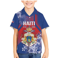 Personalised Second Empire of Haiti Family Matching Mermaid Dress and Hawaiian Shirt Imperial Coat Of Arms 1849-1859 Tropical Flowers