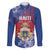 Personalised Second Empire of Haiti Family Matching Off The Shoulder Long Sleeve Dress and Hawaiian Shirt Imperial Coat Of Arms 1849-1859 Tropical Flowers