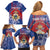 Personalised Second Empire of Haiti Family Matching Off Shoulder Short Dress and Hawaiian Shirt Imperial Coat Of Arms 1849-1859 Tropical Flowers
