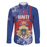 Personalised Second Empire of Haiti Family Matching Off Shoulder Short Dress and Hawaiian Shirt Imperial Coat Of Arms 1849-1859 Tropical Flowers