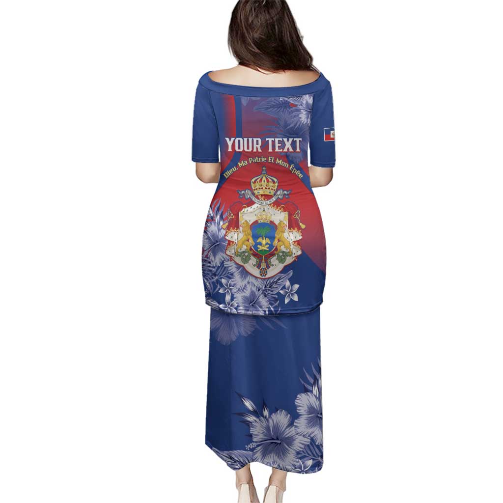 Personalised Second Empire of Haiti Family Matching Puletasi and Hawaiian Shirt Imperial Coat Of Arms 1849-1859 Tropical Flowers