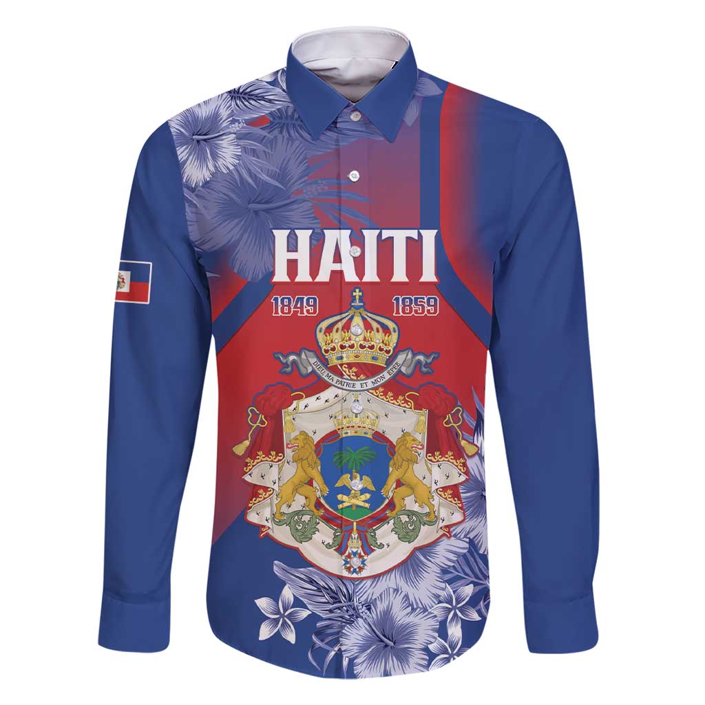 Personalised Second Empire of Haiti Family Matching Short Sleeve Bodycon Dress and Hawaiian Shirt Imperial Coat Of Arms 1849-1859 Tropical Flowers