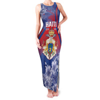 Personalised Second Empire of Haiti Family Matching Tank Maxi Dress and Hawaiian Shirt Imperial Coat Of Arms 1849-1859 Tropical Flowers