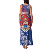 Personalised Second Empire of Haiti Family Matching Tank Maxi Dress and Hawaiian Shirt Imperial Coat Of Arms 1849-1859 Tropical Flowers