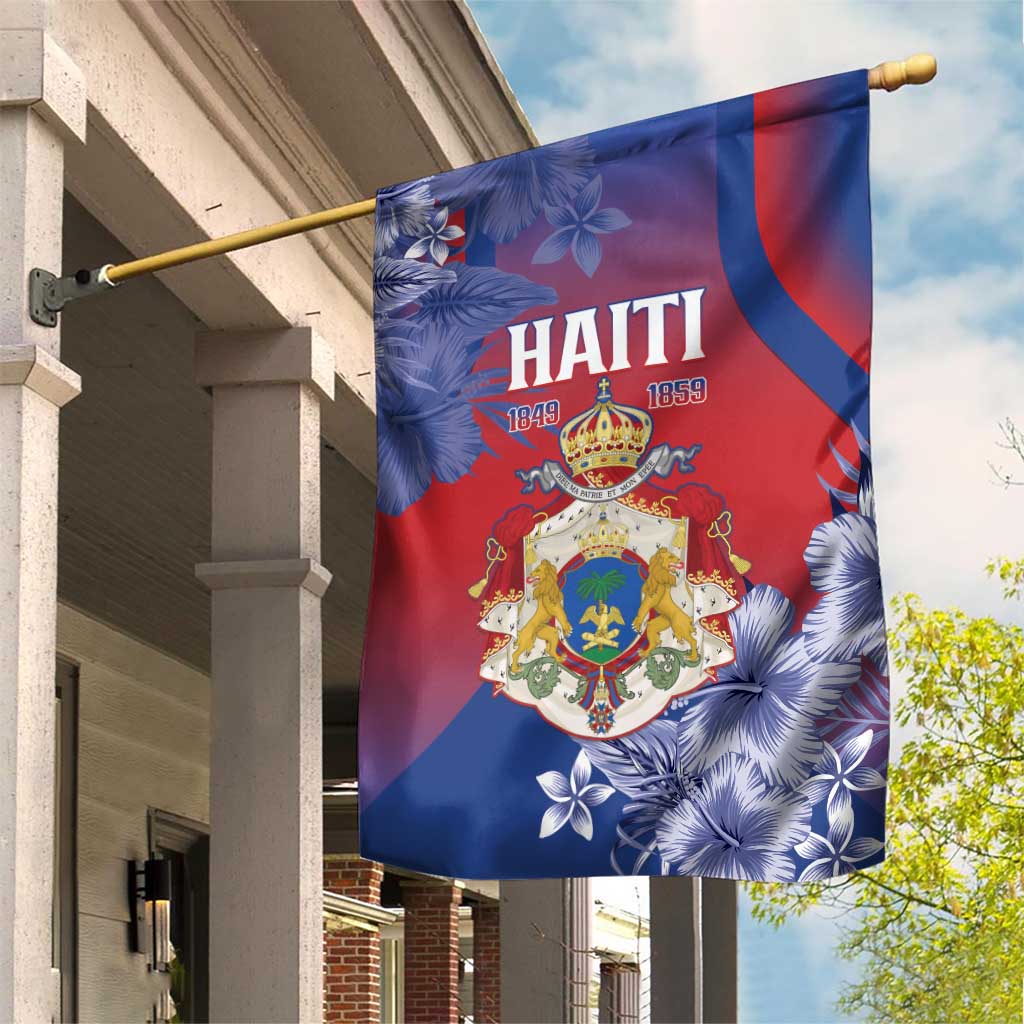 Second Empire of Haiti Garden Flag Imperial Coat Of Arms 1849-1859 Tropical Flowers