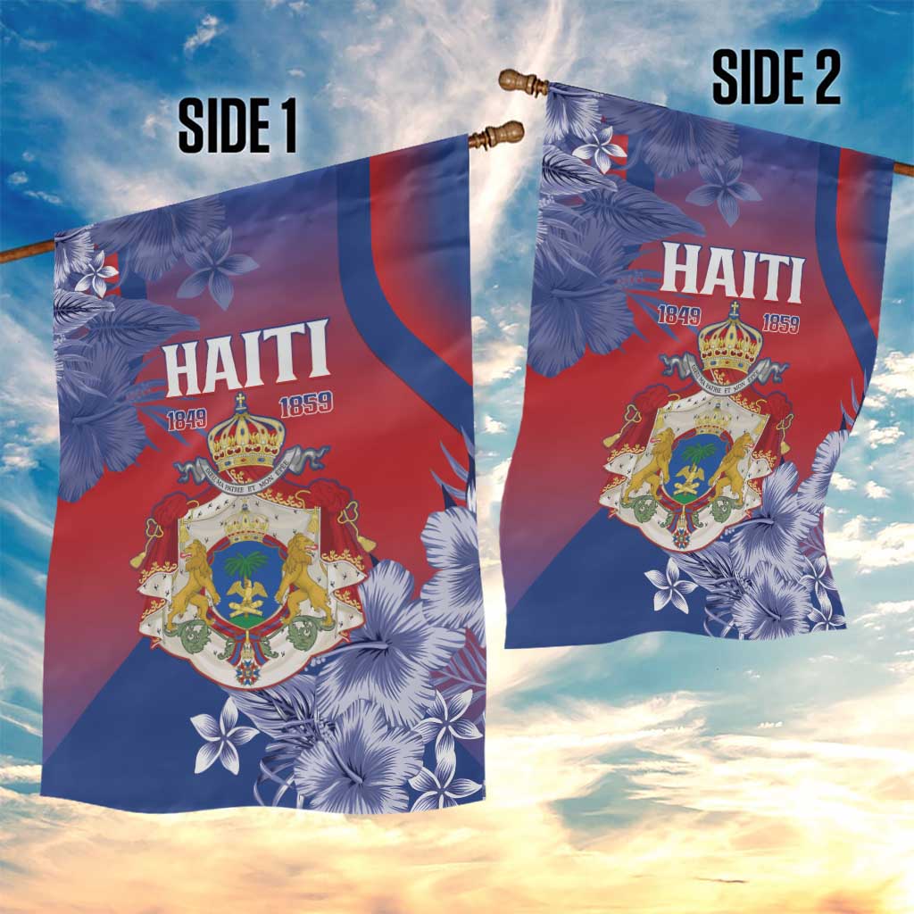 Second Empire of Haiti Garden Flag Imperial Coat Of Arms 1849-1859 Tropical Flowers