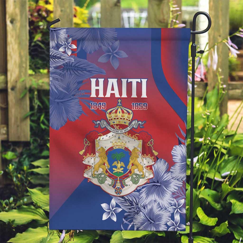 Second Empire of Haiti Garden Flag Imperial Coat Of Arms 1849-1859 Tropical Flowers