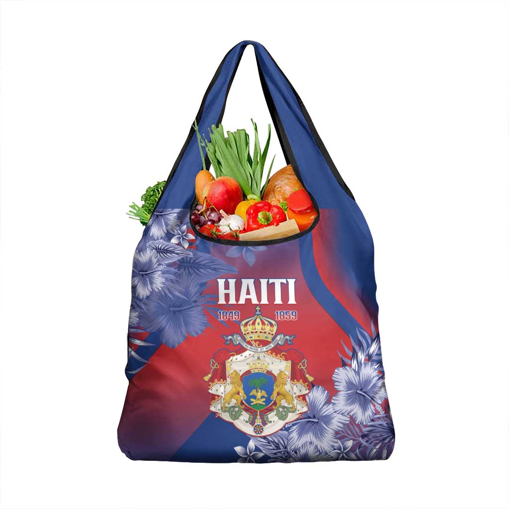 Second Empire of Haiti Grocery Bag Imperial Coat Of Arms 1849-1859 Tropical Flowers
